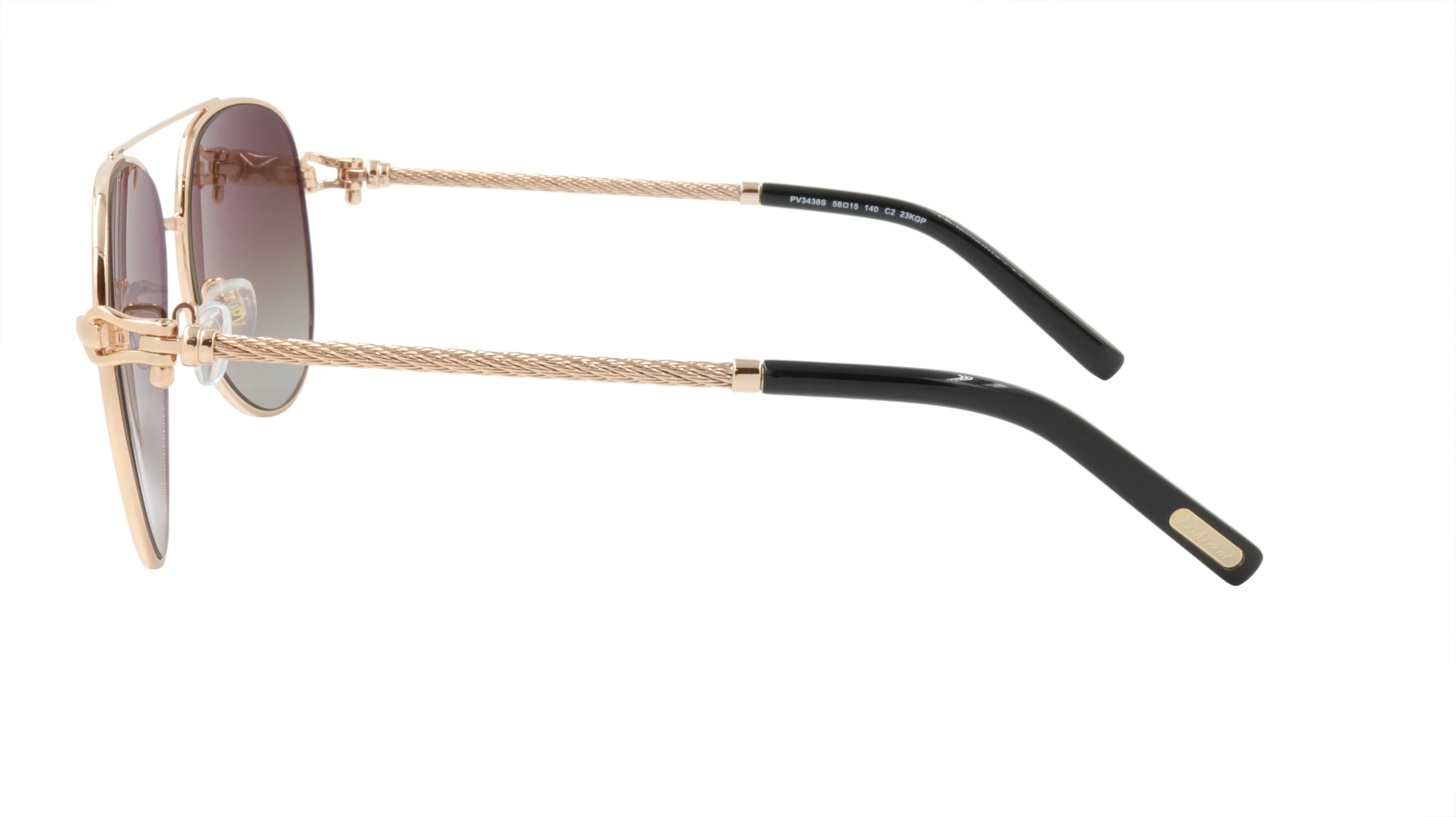 Paul Vosheront Sunglasses Gold Plated Metal Acetate Polarized Italy PV3438S C2