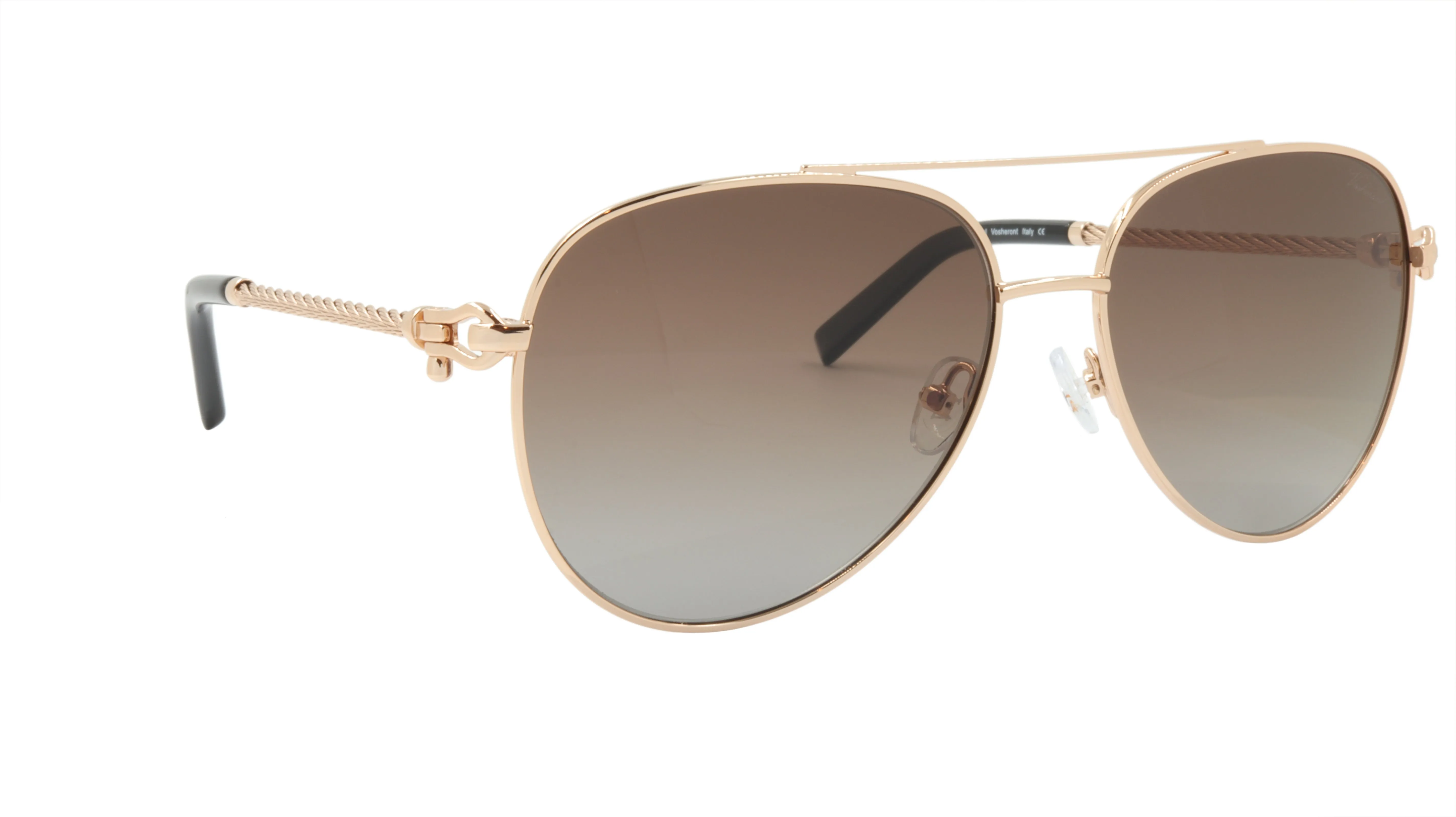 Paul Vosheront Sunglasses Gold Plated Metal Acetate Polarized Italy PV3438S C2