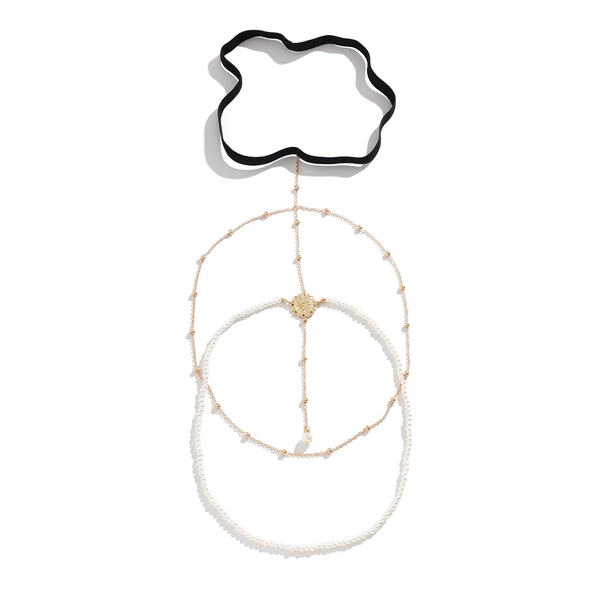 Pearl & 18K Gold-Plated Layered Leg Chain