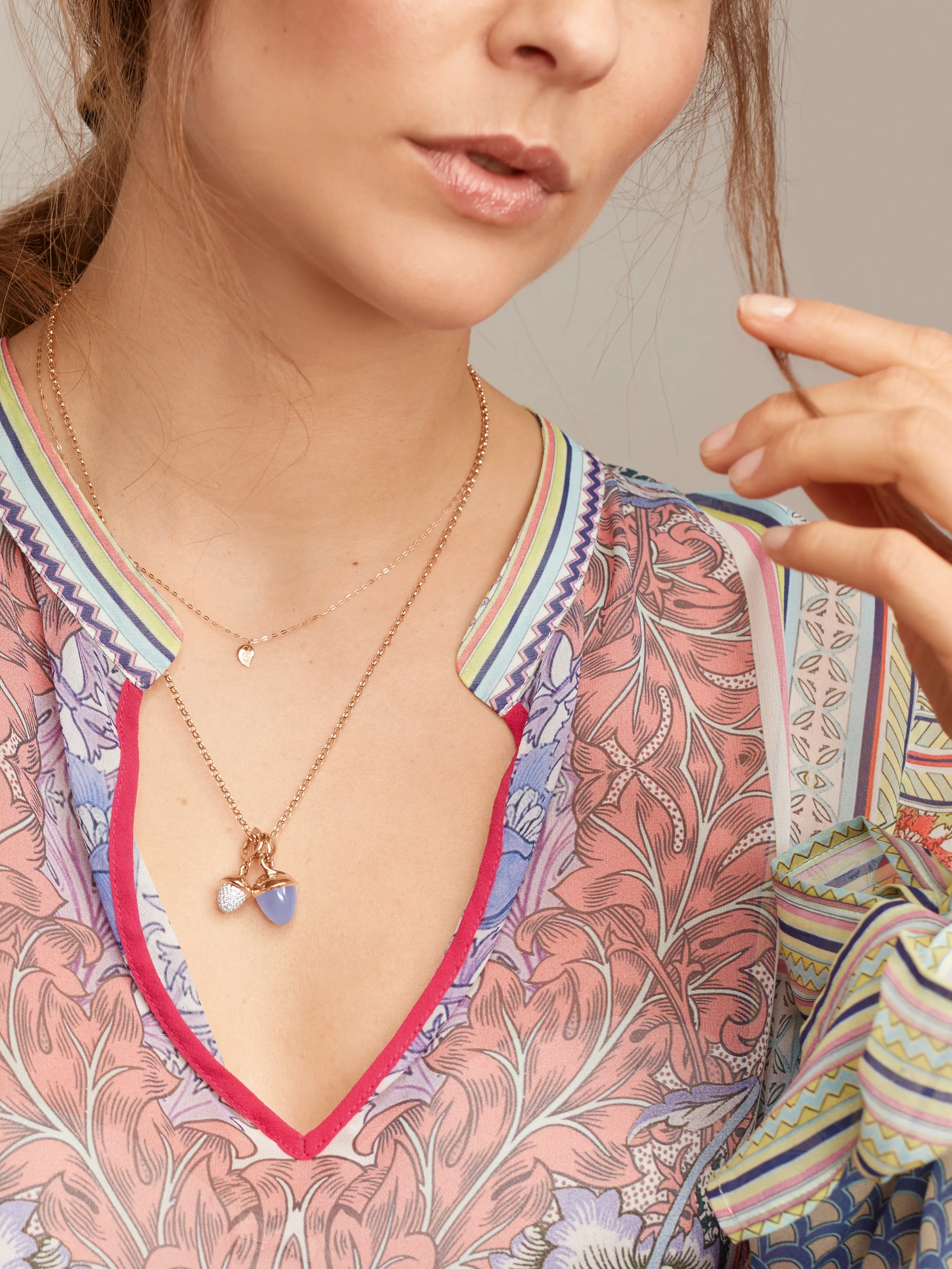Pendant MIKADO Bouquet Chalcedony blue blue Chalcedony