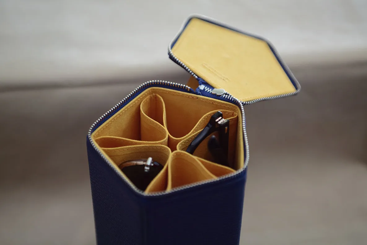 PENTAGON PRISM STORAGE BOX-Blue / Yellow