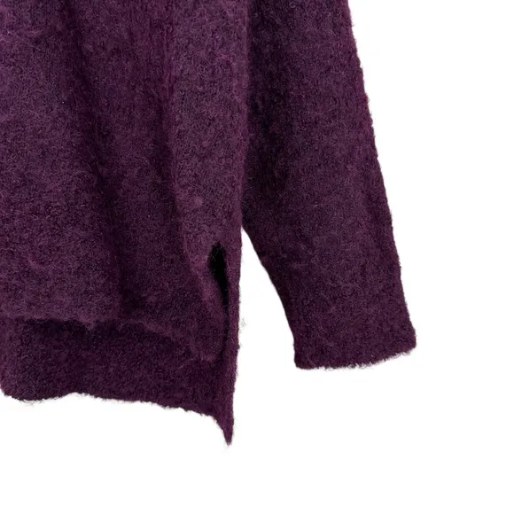 PERUVIAN CONNECTION Sweater Alpaca Nylon Round Neck Fuzzy Purple