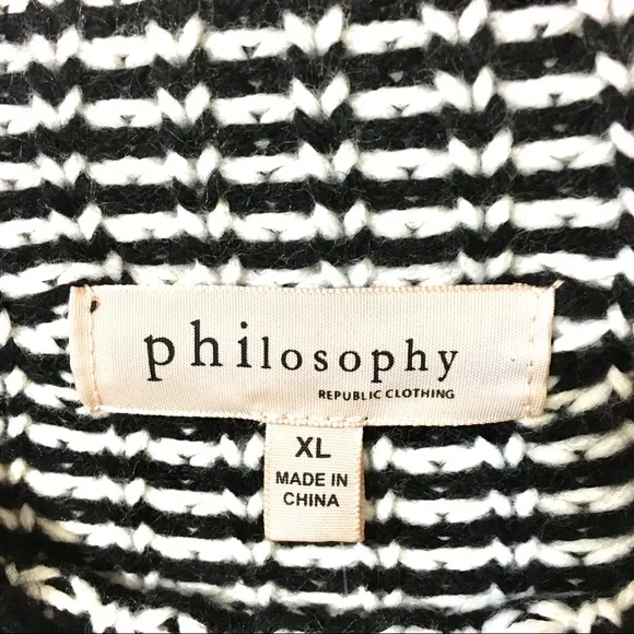 Philosophy Sweater - Black and White Striped - XL