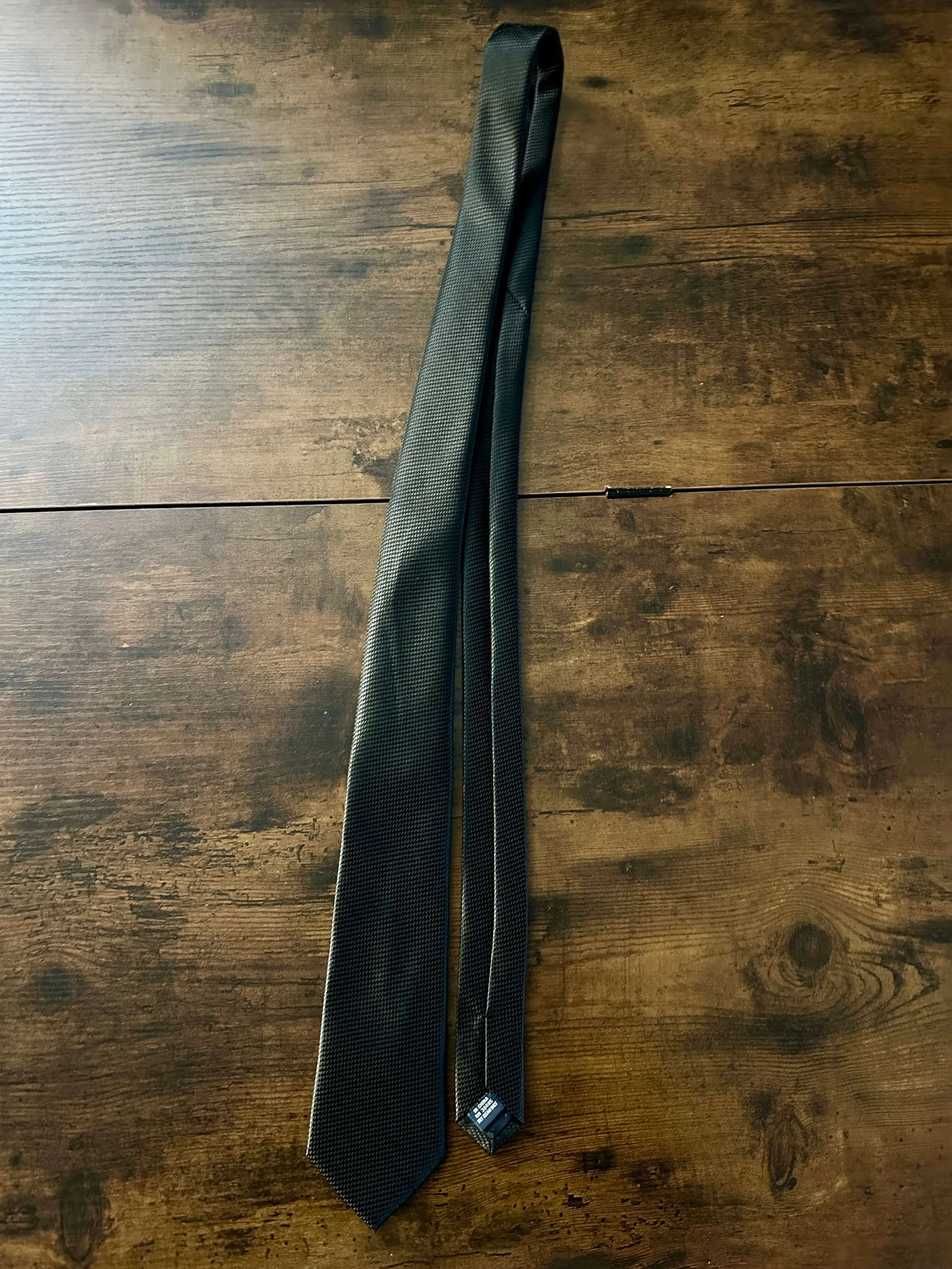 Pierre Cardin Textured 100 polyester Men's solid Black Tie