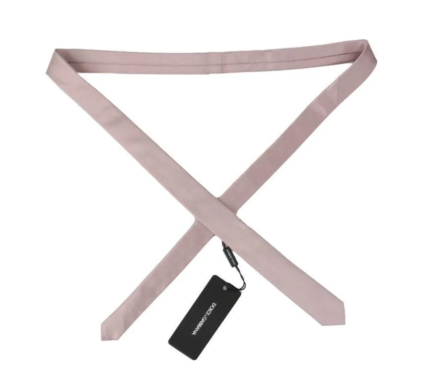 Pink Beige Silk Solid Slim Tie
