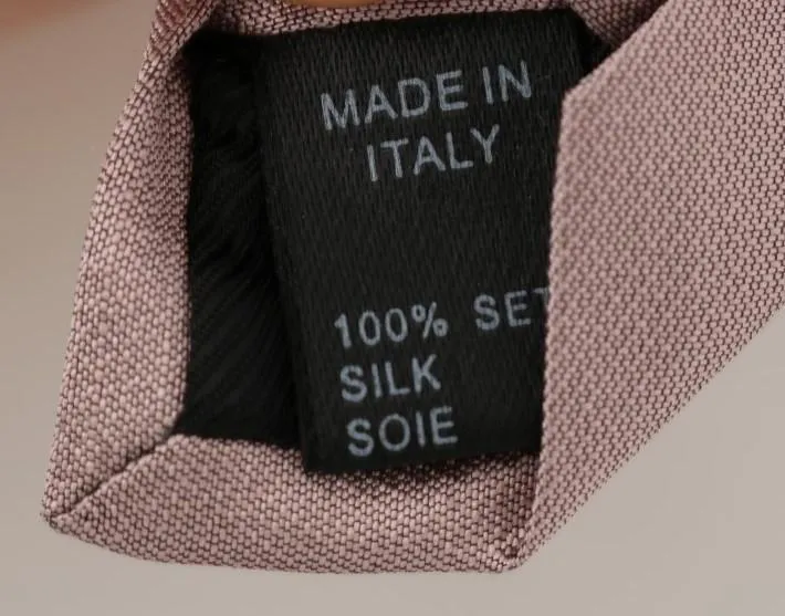 Pink Beige Silk Solid Slim Tie