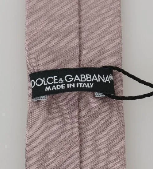 Pink Beige Silk Solid Slim Tie