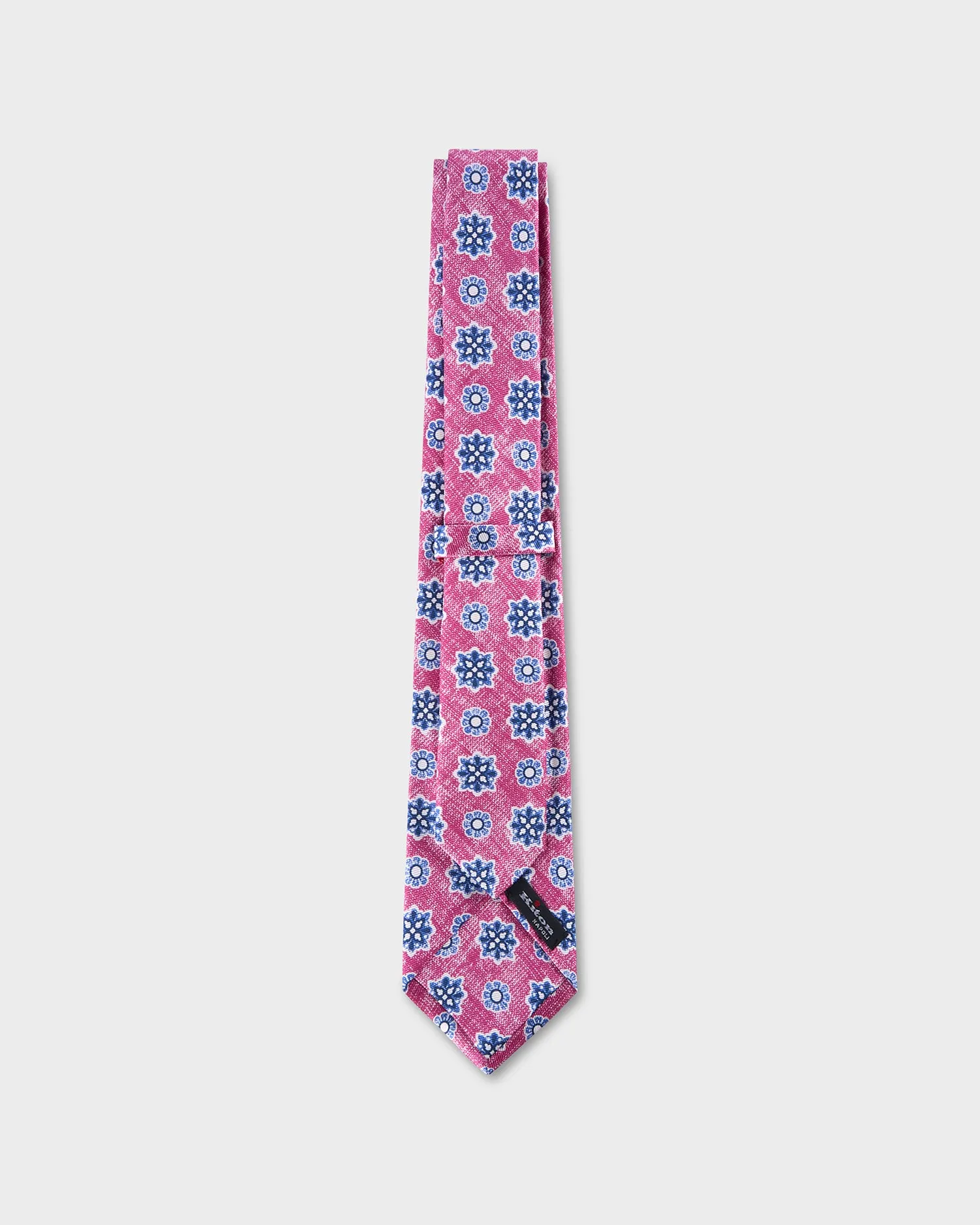 Pink With Blue And White Floral Pattern Tie
