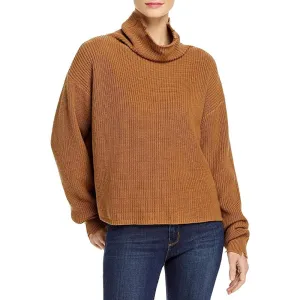 Pistola Womens Brandy Cotton Distressed Turtleneck Sweater Brown L