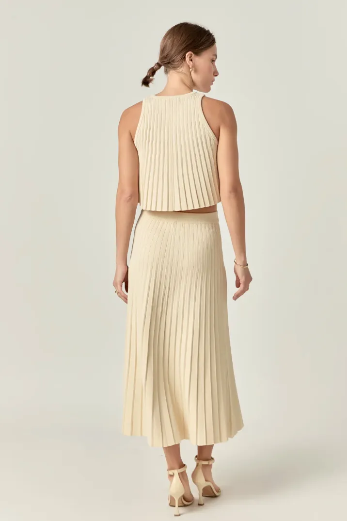 Pleated A-line Skirt