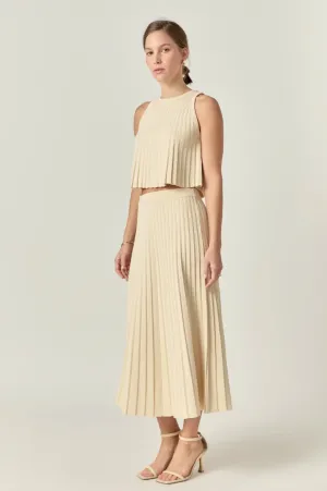 Pleated A-line Skirt