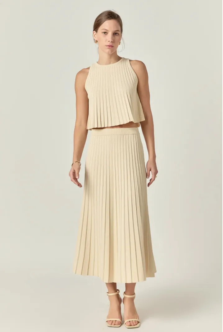 Pleated A-line Skirt