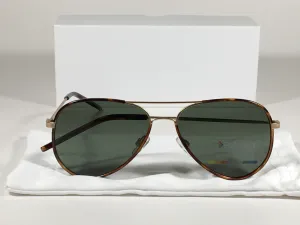 Polaroid Polarized Aviator Pilot Sunglasses Matte Gold Brown Tortoise Green Lens PLD1020S AOZRC
