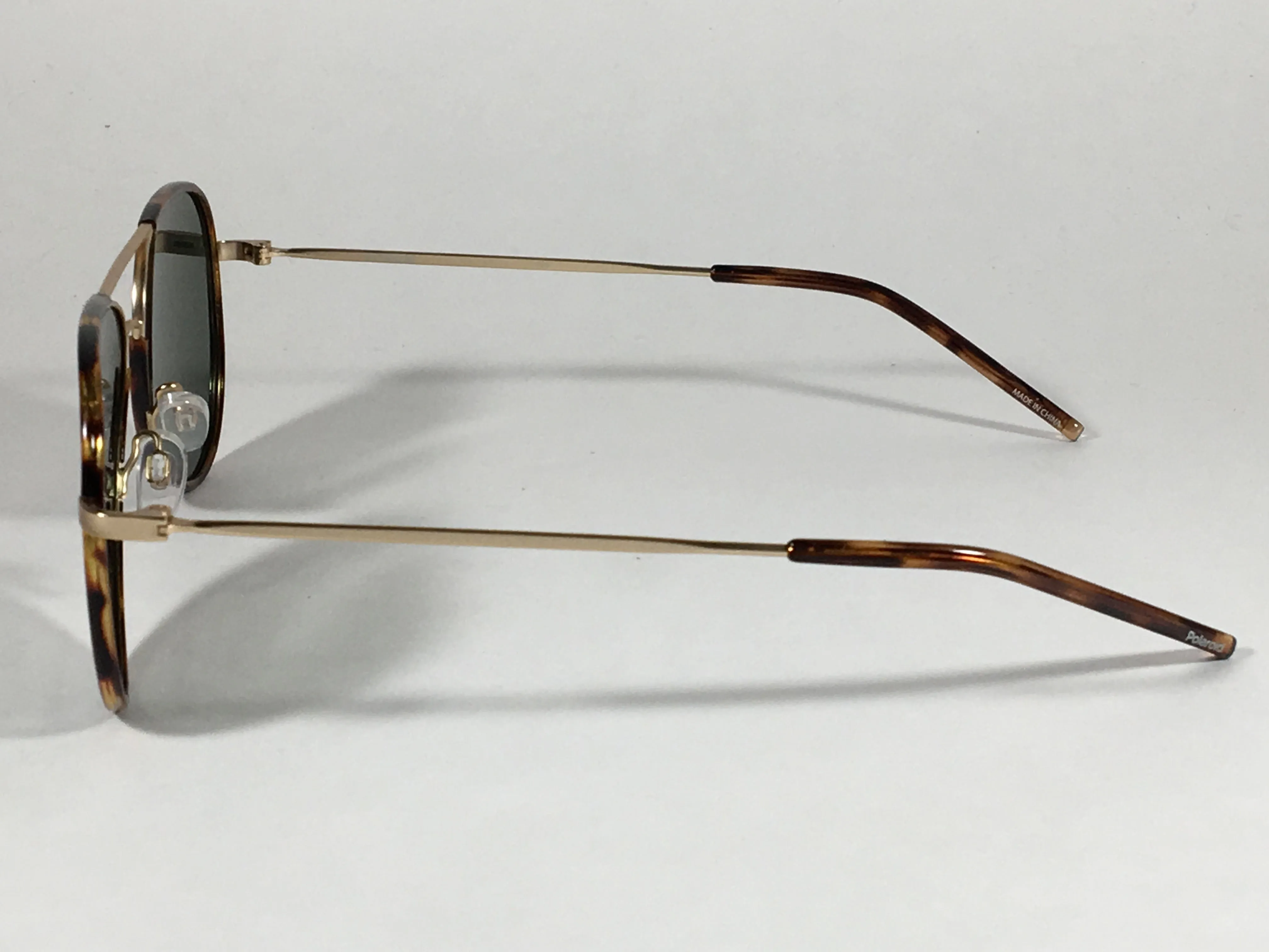 Polaroid Polarized Aviator Pilot Sunglasses Matte Gold Brown Tortoise Green Lens PLD1020S AOZRC