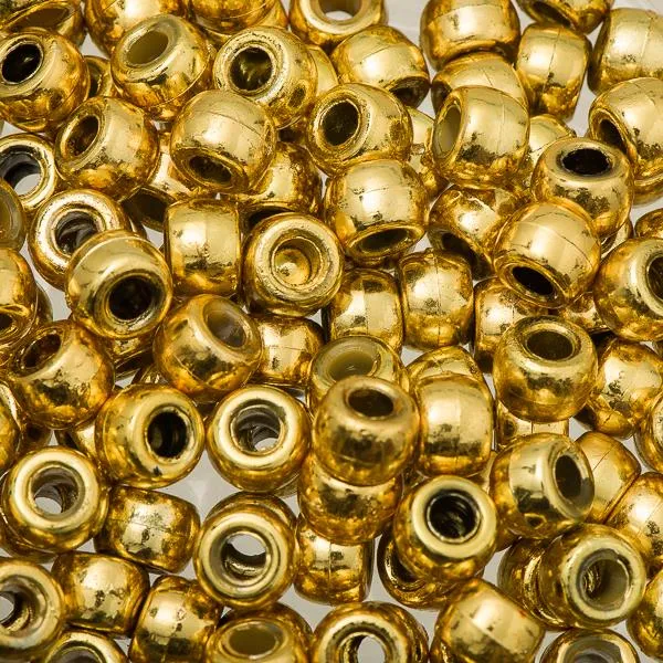 Pony Beads 100/pk - Metallic Gold