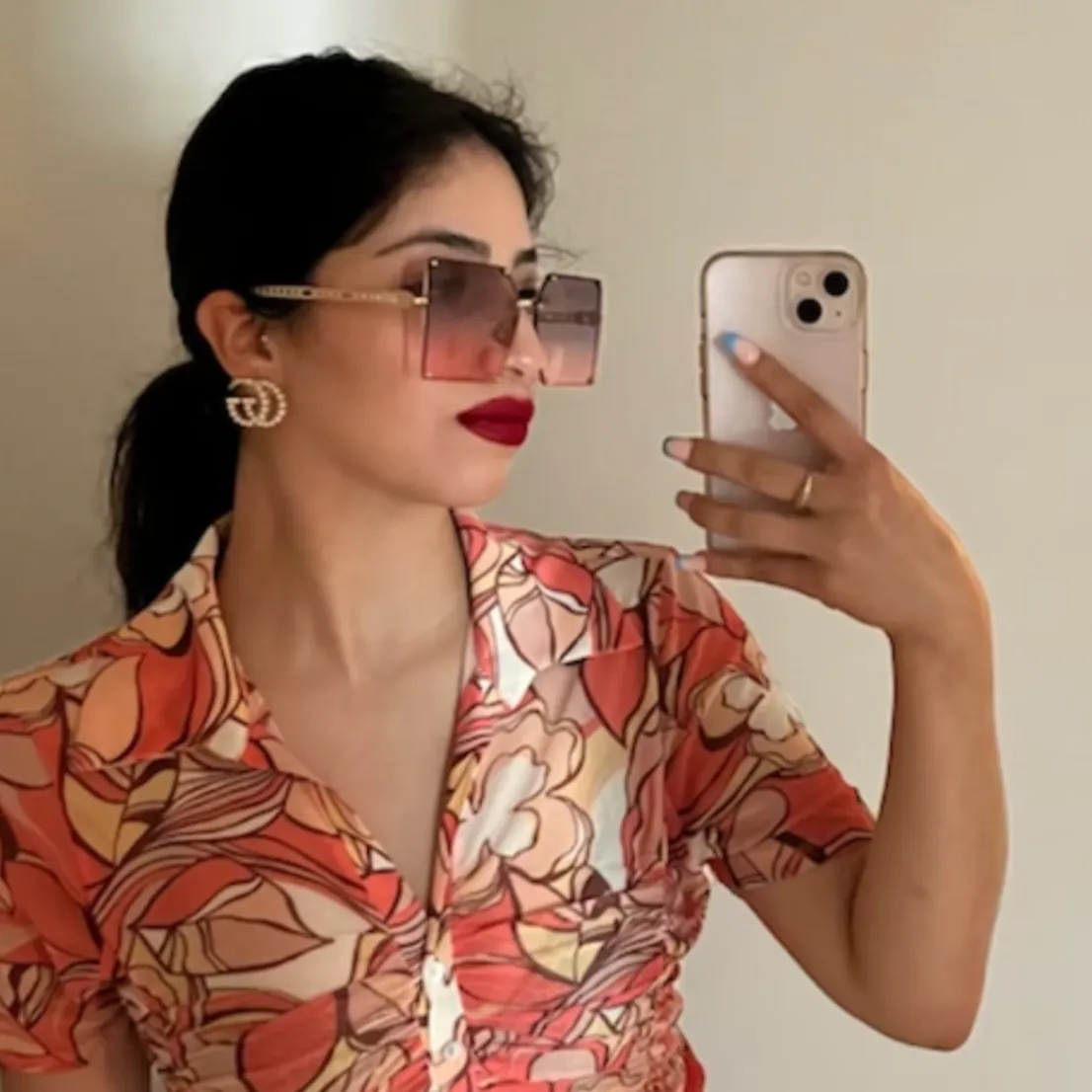 POPULAR OVERSIZED RIMLESS VINTAGE SQUARE FRAME SUNGLASSES