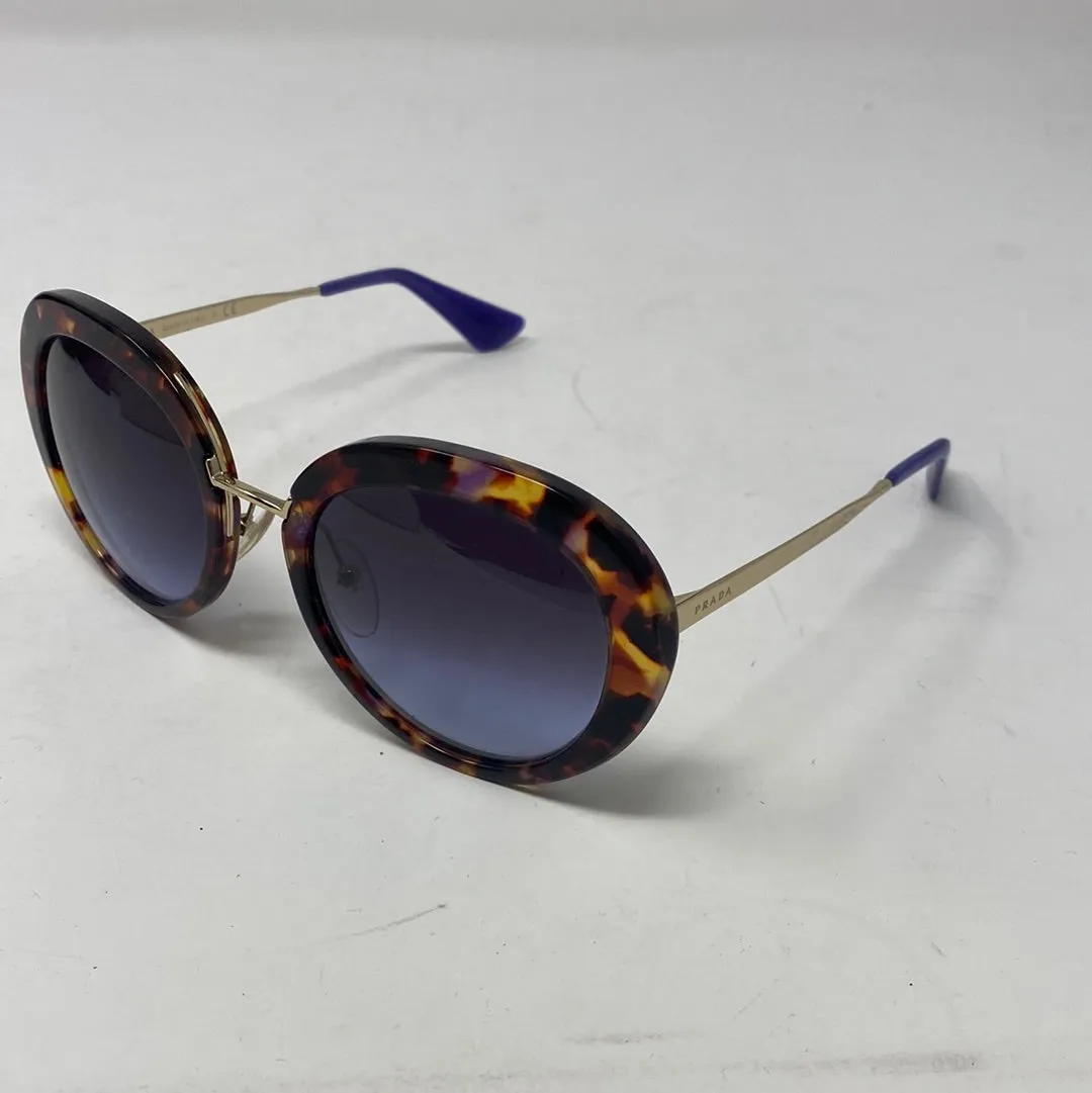 Prada Tortous Shell With Purple Round Eye Sunnies