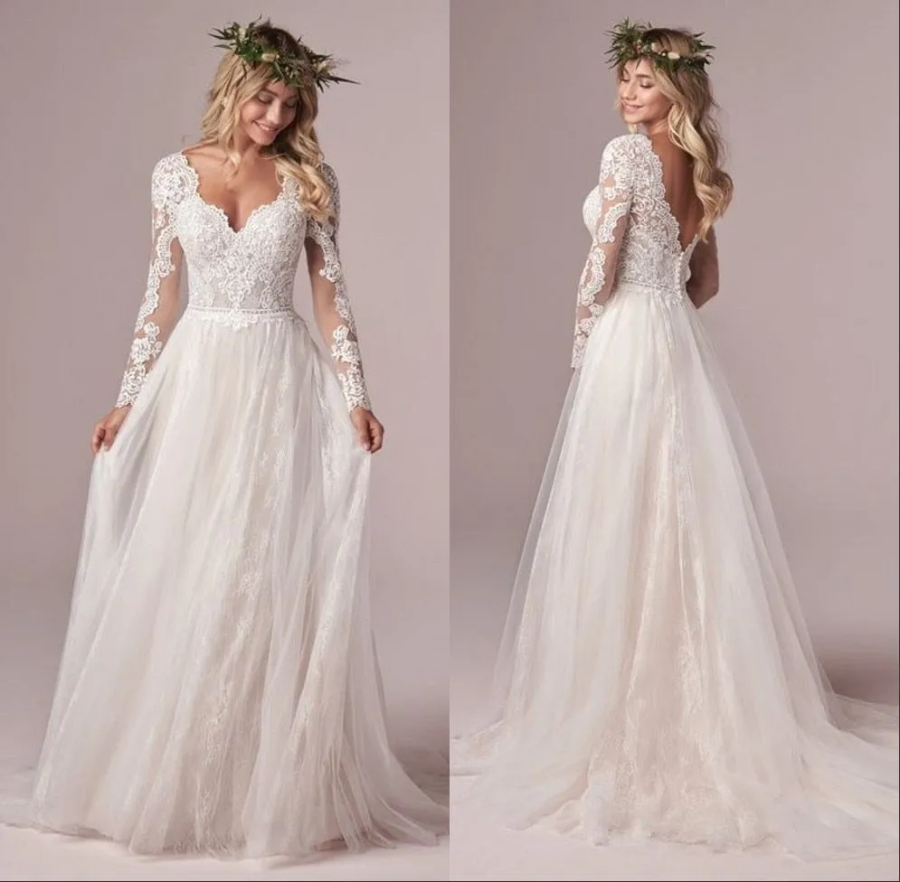 Products A Line Long Sleeve Bridal Dresses Wedding Dress