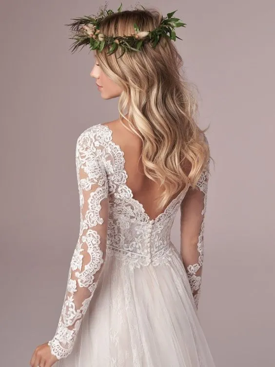 Products A Line Long Sleeve Bridal Dresses Wedding Dress
