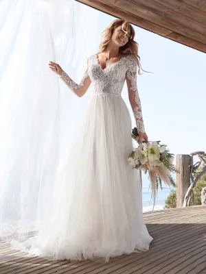Products A Line Long Sleeve Bridal Dresses Wedding Dress