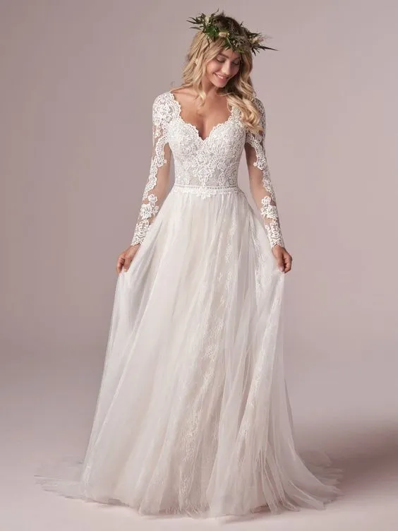 Products A Line Long Sleeve Bridal Dresses Wedding Dress