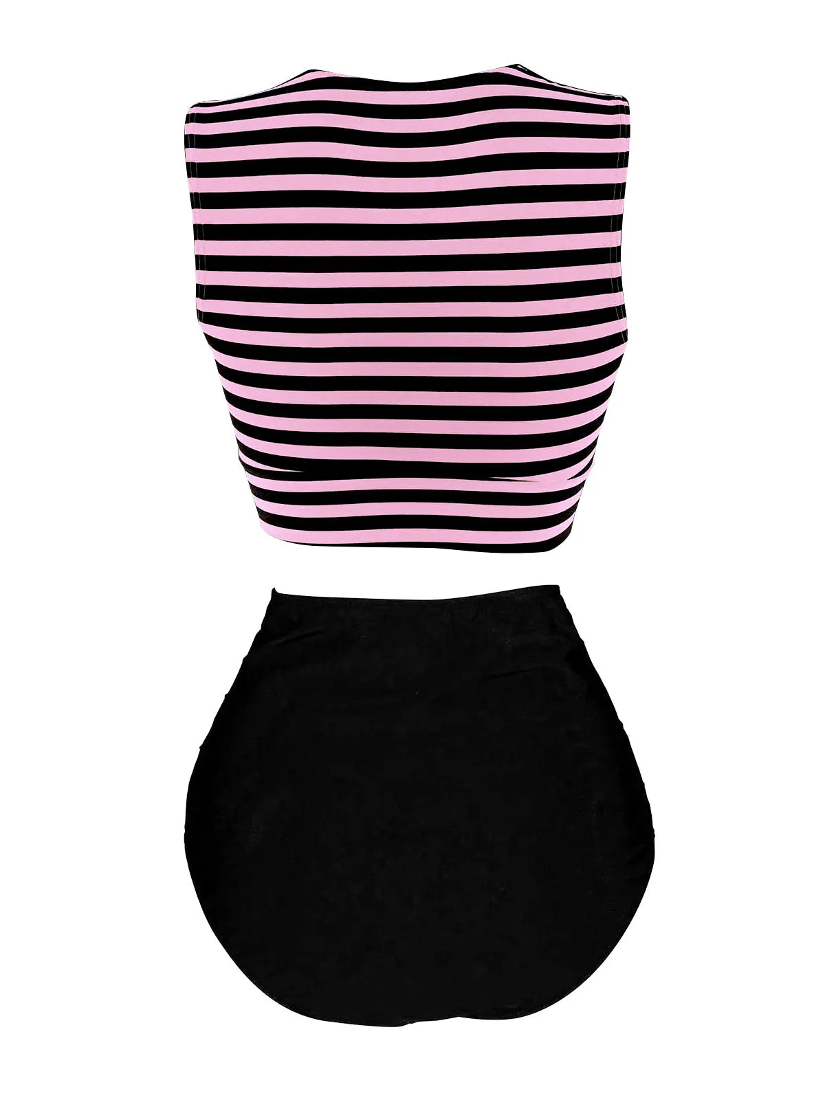 [Prévente] Maillot de bain à rayures à lacets bleu et rouge des années 1970