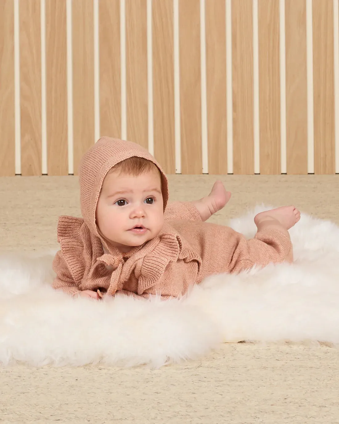 QUINCY MAE Organic Knit Bonnet || Heathered Rose