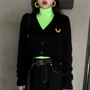 "GREEN T-SHIRT   MOON SWEATER CARDIGAN" TWO-PIECE SUIT UB2464