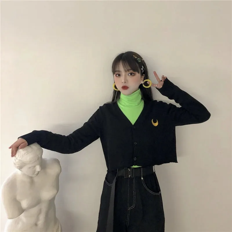 "GREEN T-SHIRT   MOON SWEATER CARDIGAN" TWO-PIECE SUIT UB2464