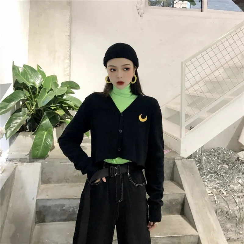 "GREEN T-SHIRT   MOON SWEATER CARDIGAN" TWO-PIECE SUIT UB2464