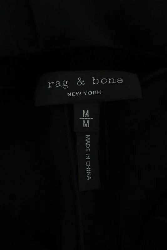 Rag & Bone Hart Choker Tank Black Rib Jersey Size Medium Sleeveless Draped Top