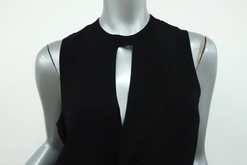 Rag & Bone Hart Choker Tank Black Rib Jersey Size Medium Sleeveless Draped Top