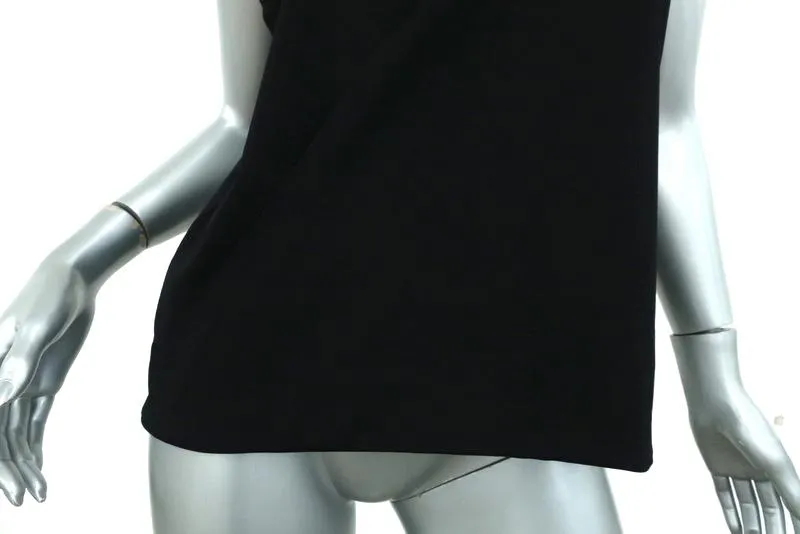 Rag & Bone Hart Choker Tank Black Rib Jersey Size Medium Sleeveless Draped Top