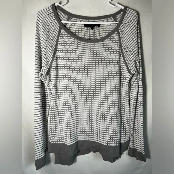 Rag &amp; Bone Grey Striped Thin Open Knit Sweater Size S