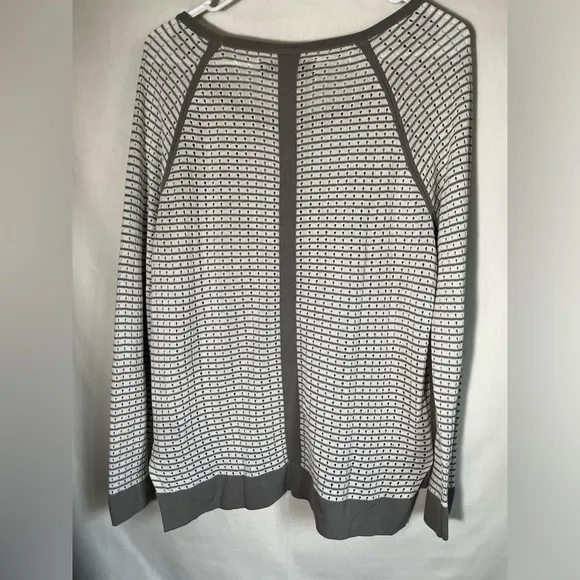 Rag &amp; Bone Grey Striped Thin Open Knit Sweater Size S