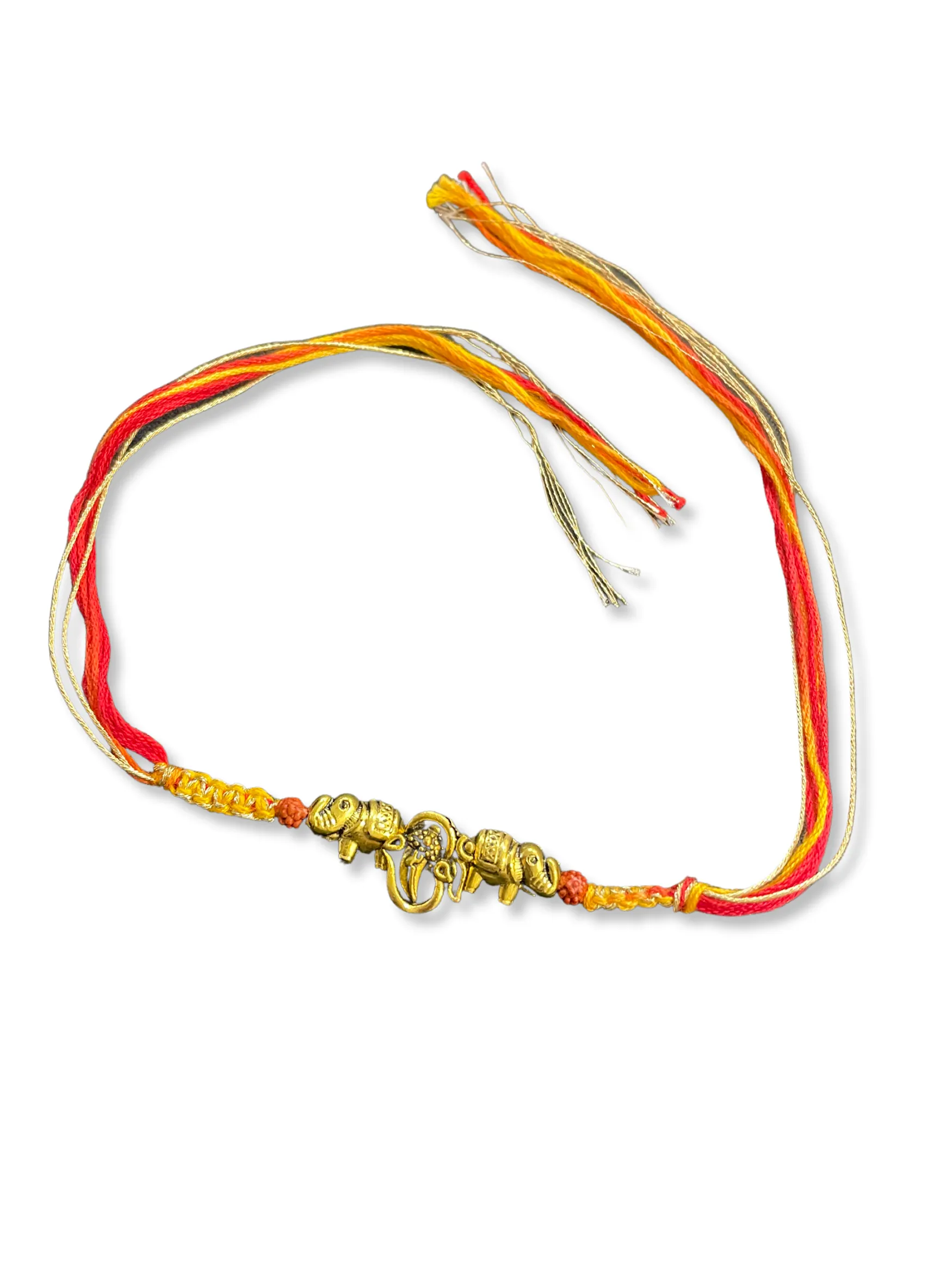 (Rakhi Set of 2) Unique Designer Rakhi OM/Ganesha/Elephant Designs With multicoloured Thread Rakhi