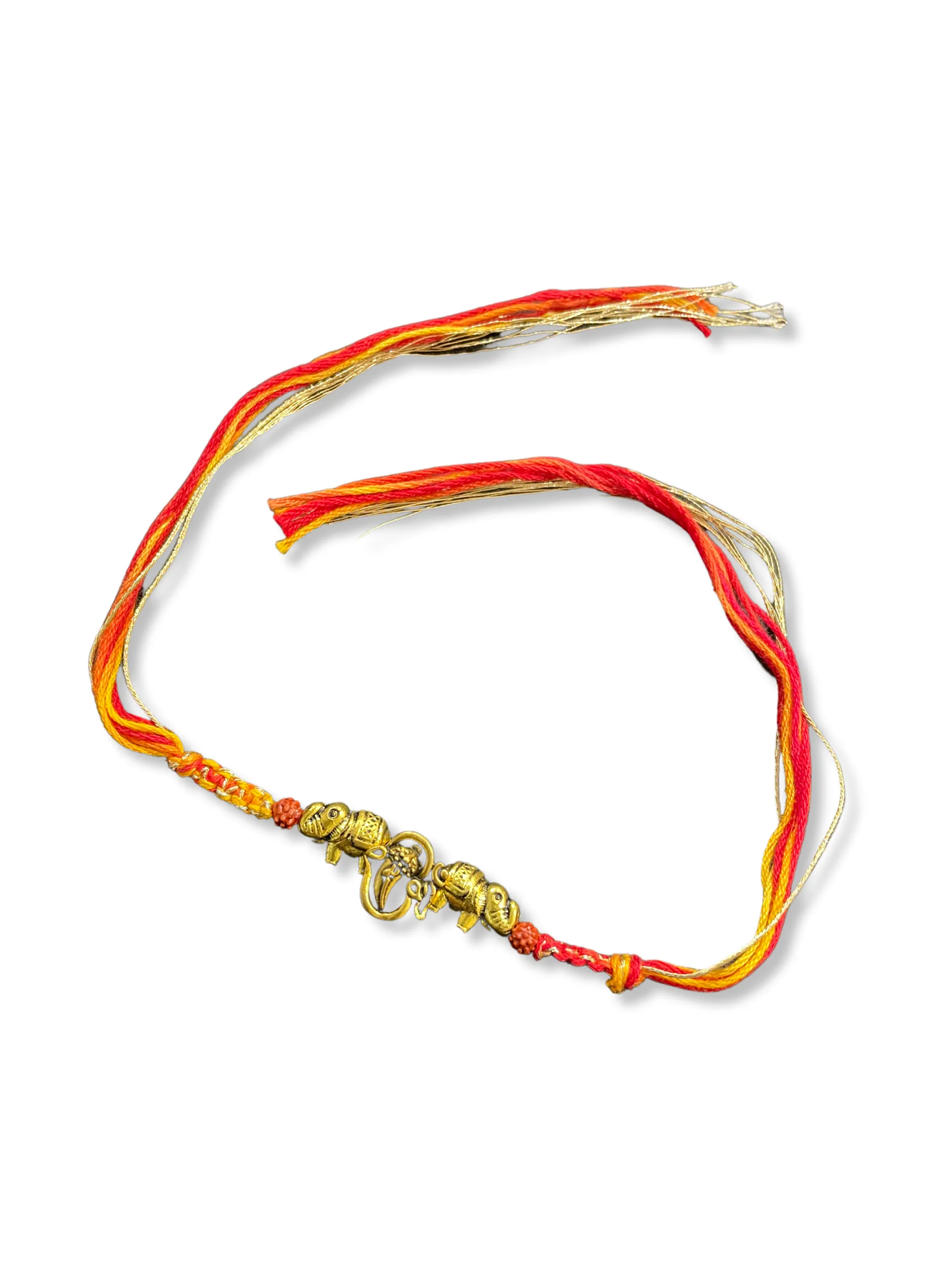 (Rakhi Set of 2) Unique Designer Rakhi OM/Ganesha/Elephant Designs With multicoloured Thread Rakhi