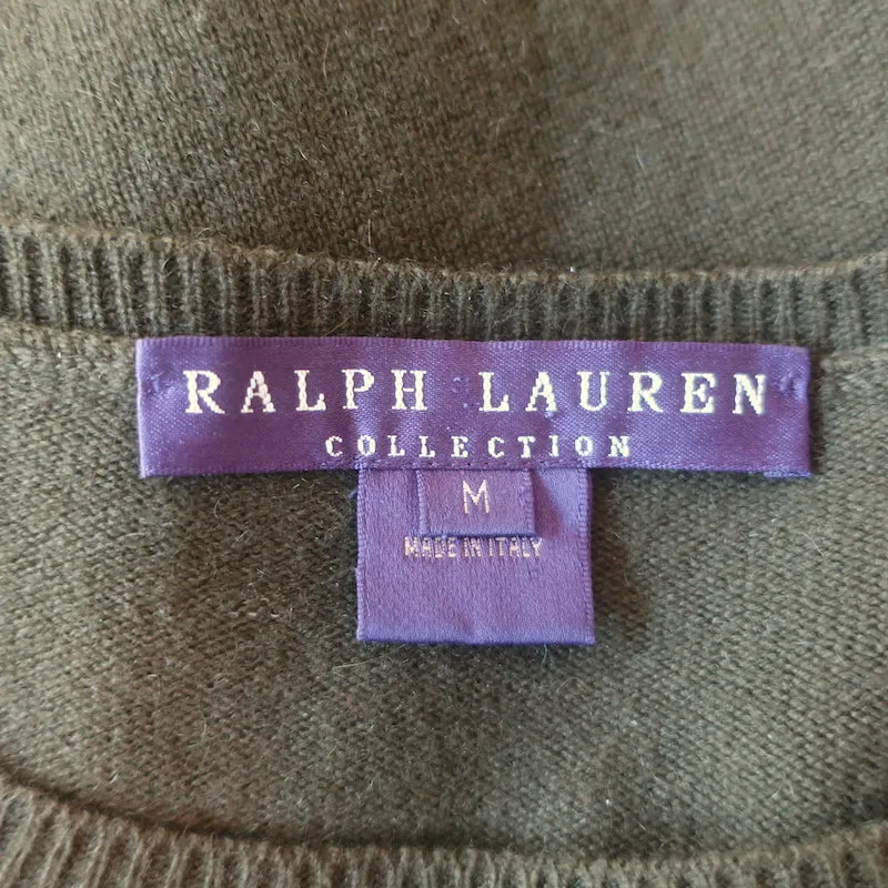 Ralph Lauren Collection Cashmere Crewneck Sweater Forest Green Size Medium