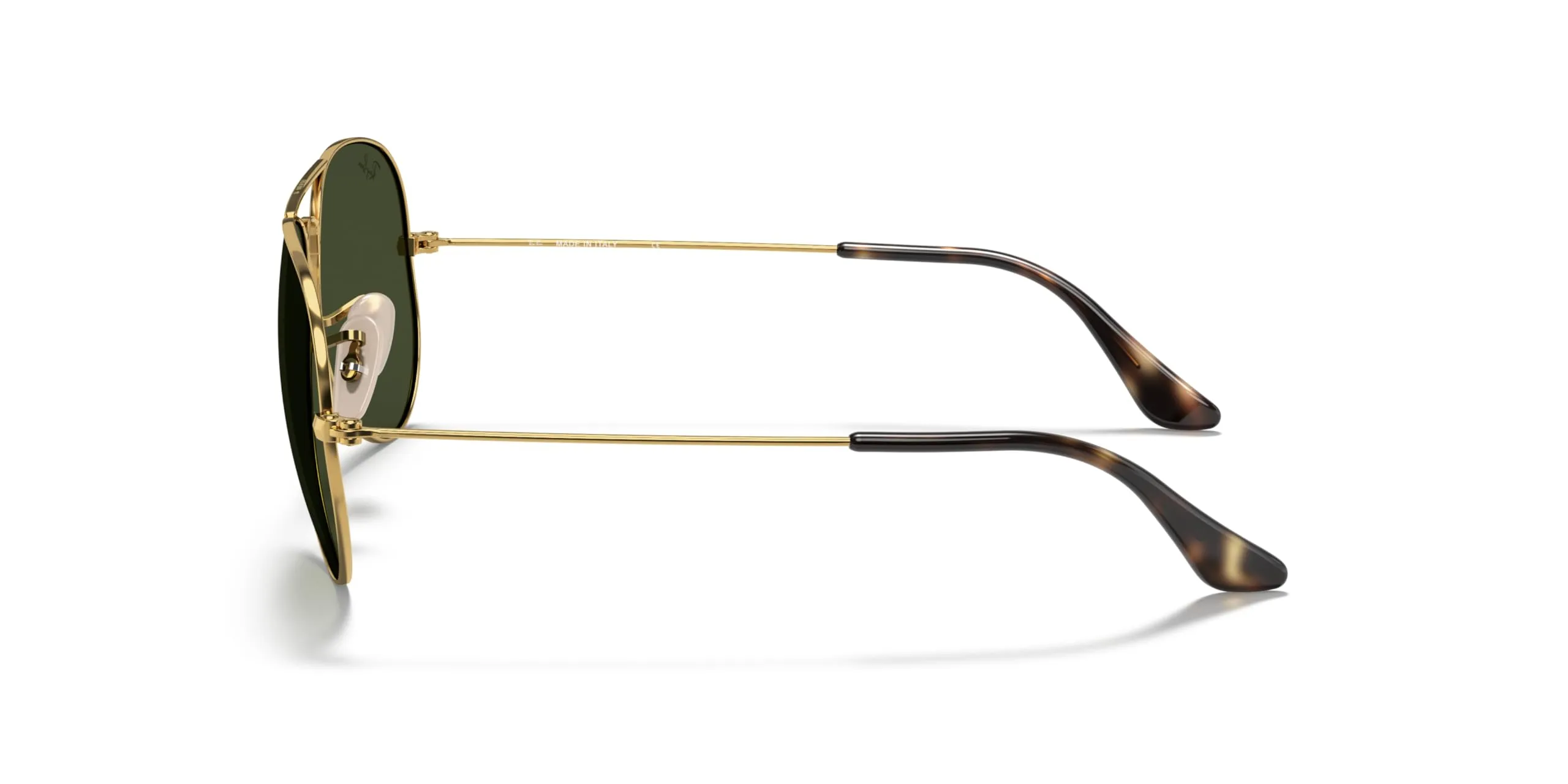 Ray-Ban Classic Aviator Sunglasses, Gold on Black/Green
