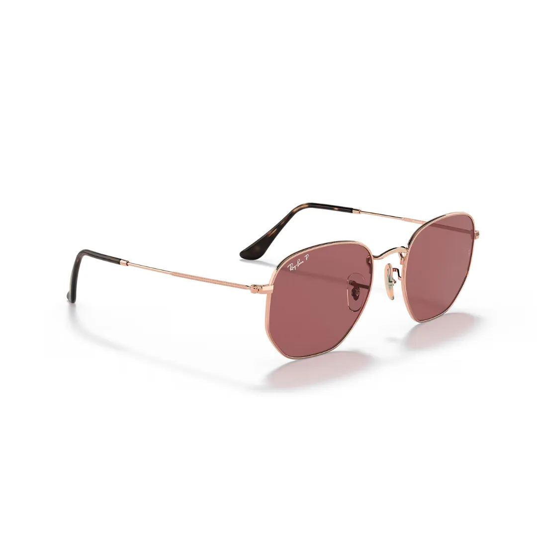 Ray Ban Hexagonal - Rose Gold, Polar Purple