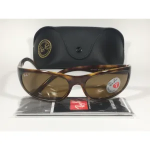 Ray-Ban Predator Polarized Sunglasses RB4033 642/47 Wrap Havana Brown Lens