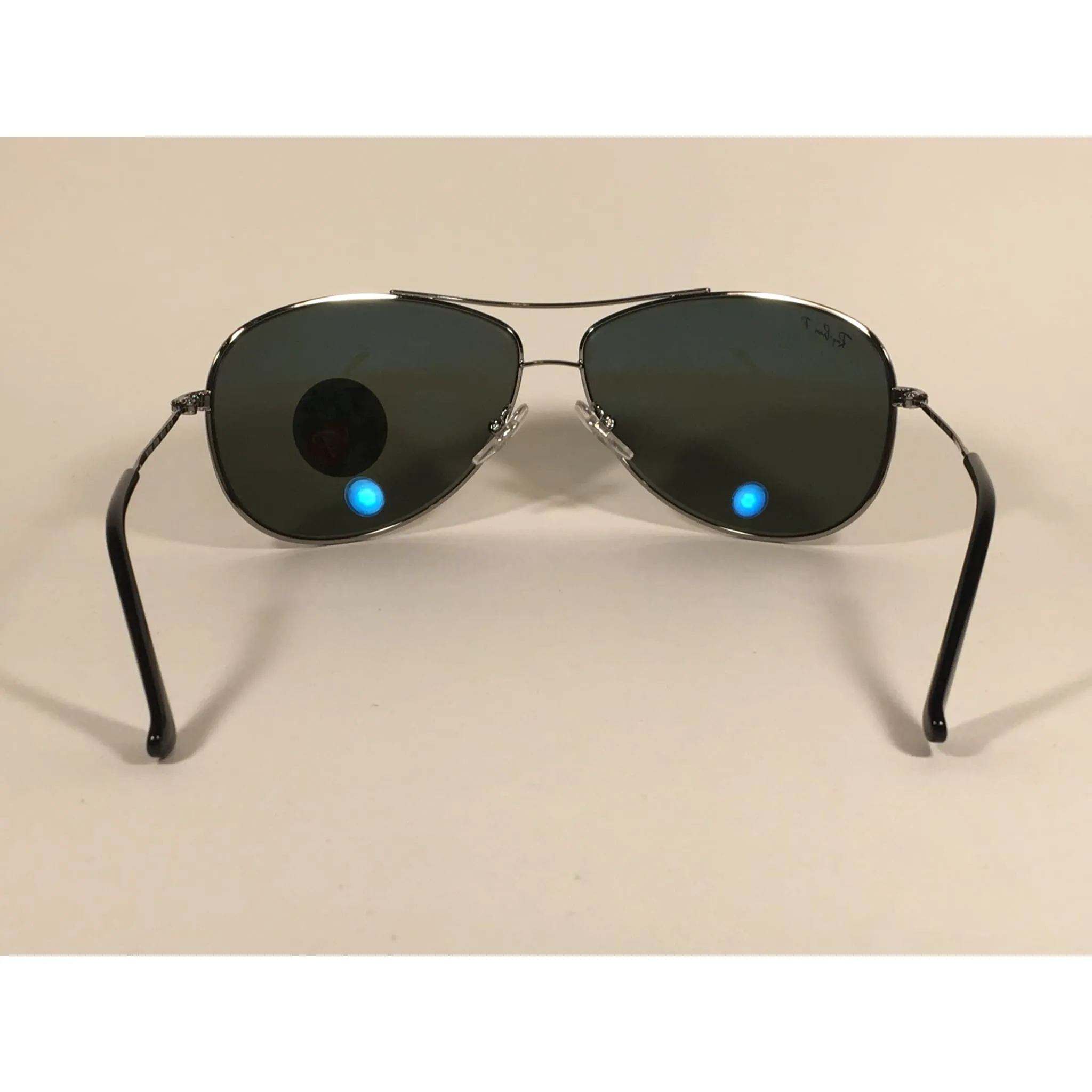 Ray-Ban RB3293 004/9A Highstreet Polarized Aviator Sunglasses Gunmetal Gray Frame Green Lens