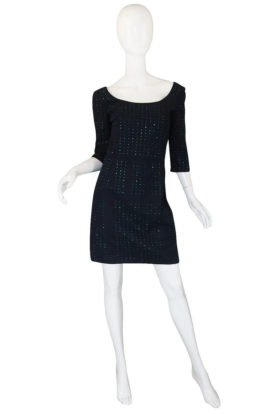 Recent Miu Miu Dress with Green Rhinestones