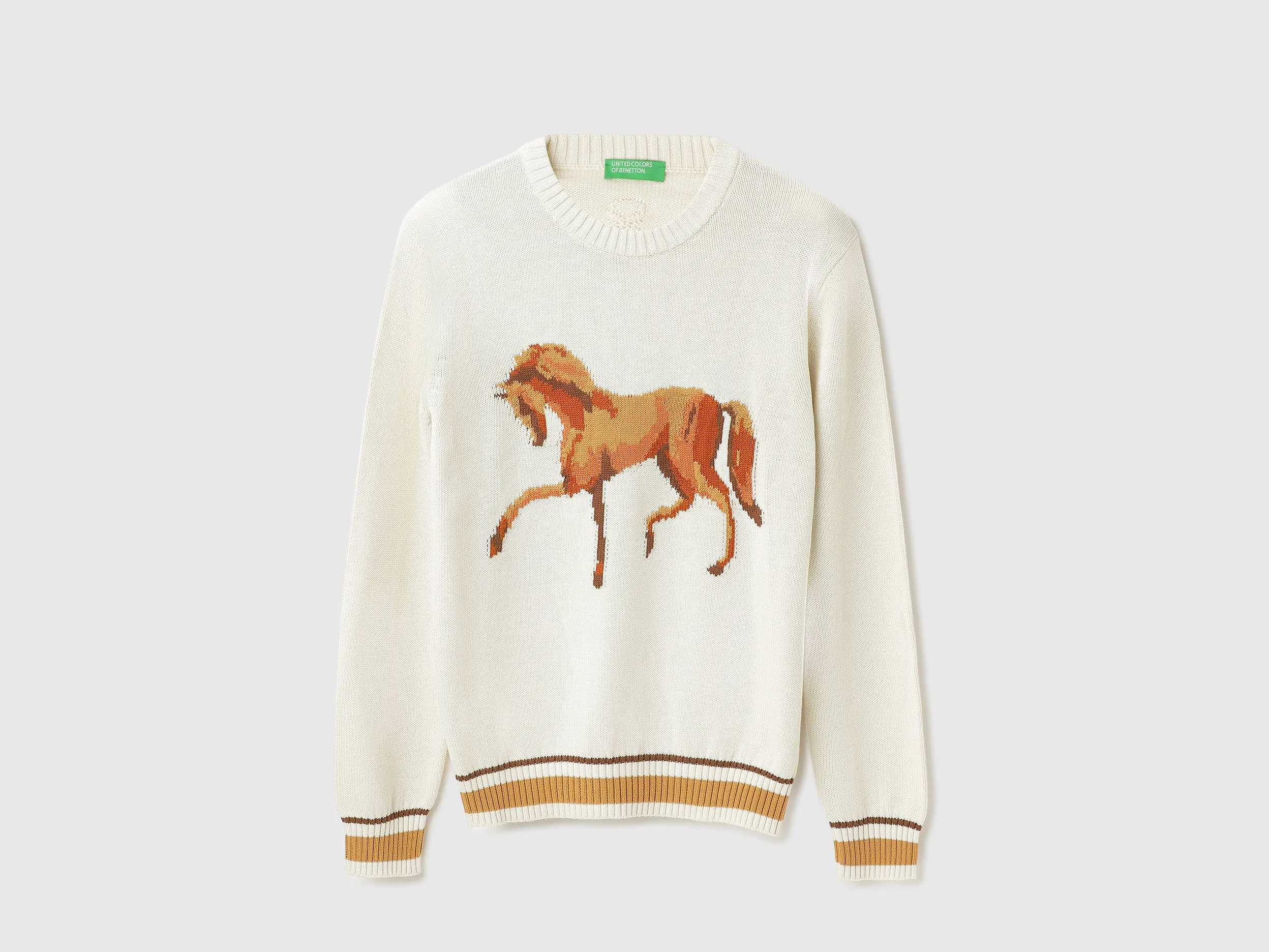 Relaxed Fit Round Neck Printed Sweater