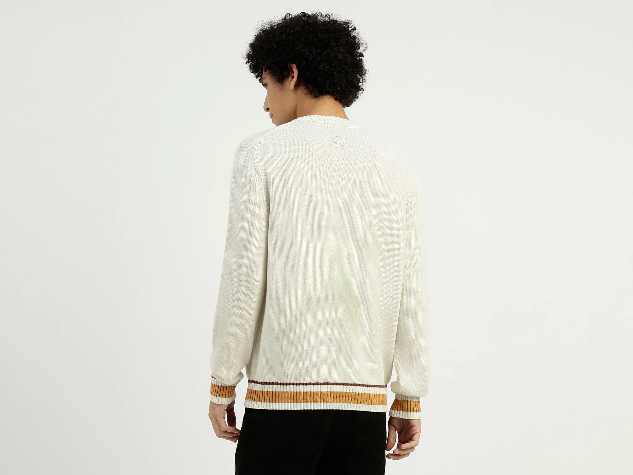 Relaxed Fit Round Neck Printed Sweater