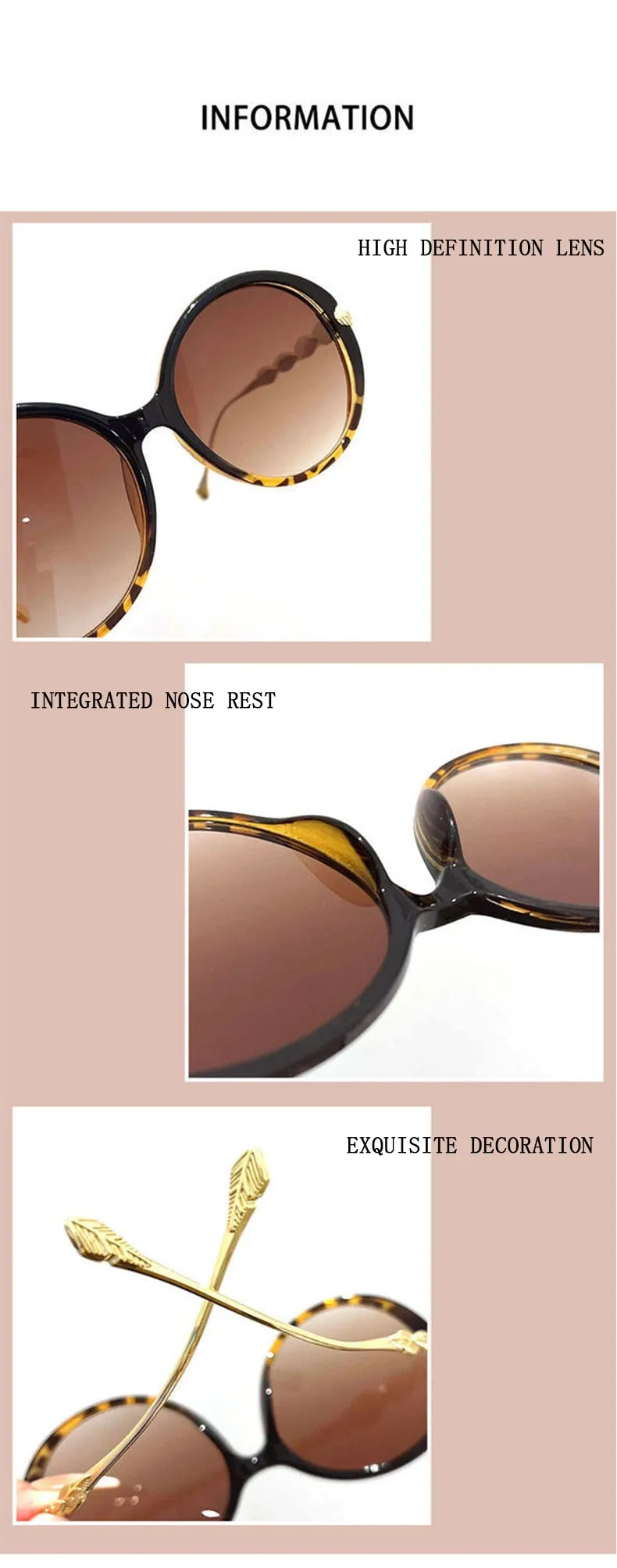 Retro Gradient Round Sunglasses Women