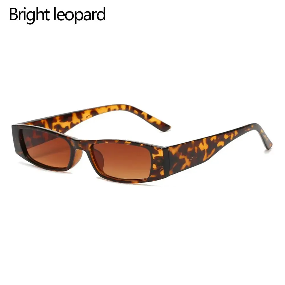 Retro Narrow Frame Leopard Vintage Square Cat Eye Eyewear