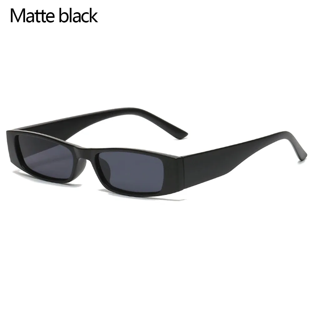 Retro Narrow Frame Leopard Vintage Square Cat Eye Eyewear