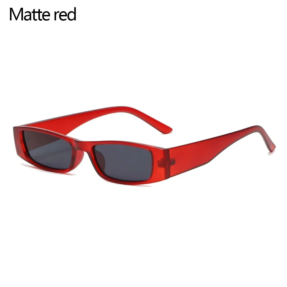 Retro Narrow Frame Leopard Vintage Square Cat Eye Eyewear