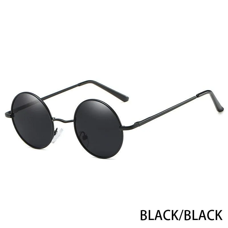 Retro Polarized Round Metal Frame Sunglasses